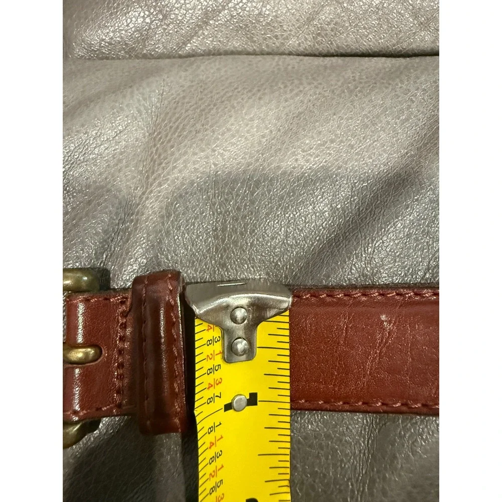 Cognac Brown Genuine Leather Belt‎ Made in Turkey Brass Buckle Size 38